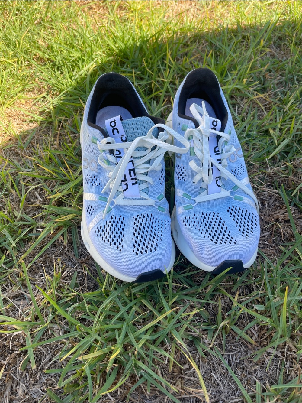 On Running Women's Running Shoes - Light Blue and White